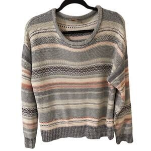 Faherty Organic Cotton Blend High Tide Sweater Todos Santos Stripe, size M